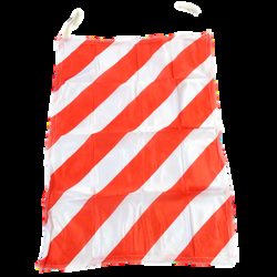 Imagen ilustrativa de Bandera PELIGRO sin leyenda 40 x 60 rayada Blanca-Roja.Tela poliester