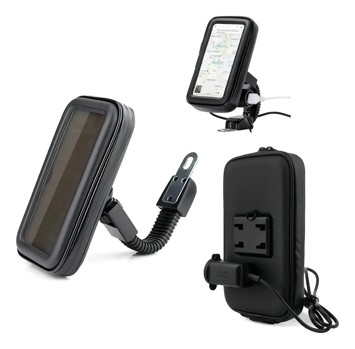 Imagen ilustrativa de SOPORTE MOTO ESPEJO CON USB