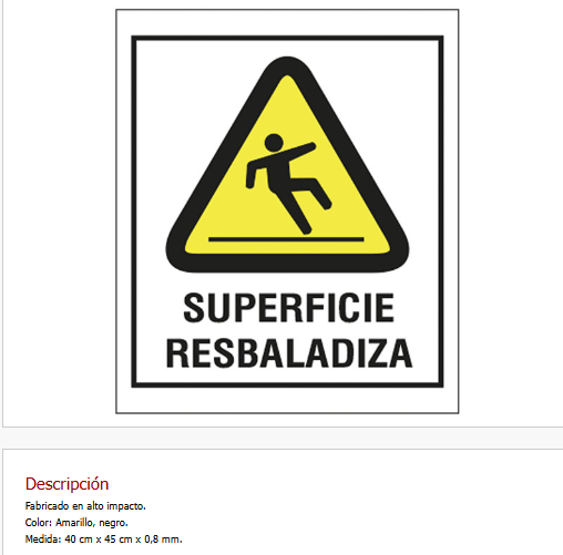 Imagen ilustrativa de Superficie Resbaladiza