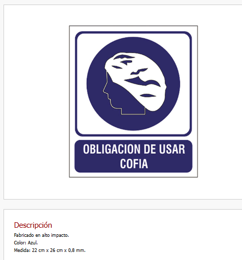 Imagen ilustrativa de Obligación de usar cofia