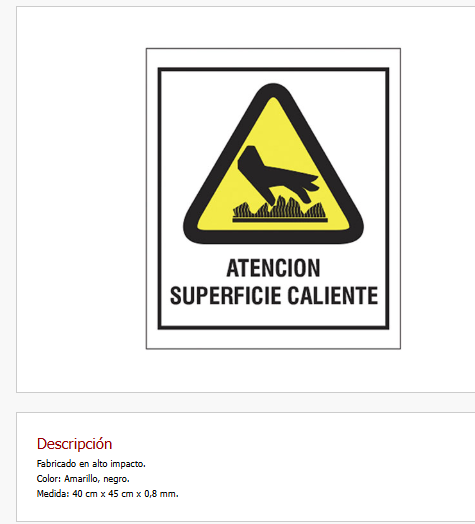 Imagen ilustrativa de Atención superficie caliente
