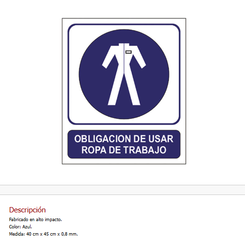 Imagen ilustrativa de Obligación de usar ropa de trabajo