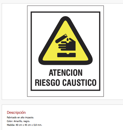 Imagen ilustrativa de Atención Riesgo Caustico
