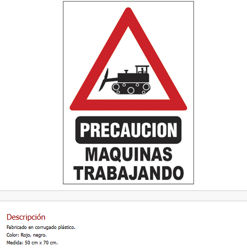 Imagen ilustrativa de Precaucion Maquinas Trabajando