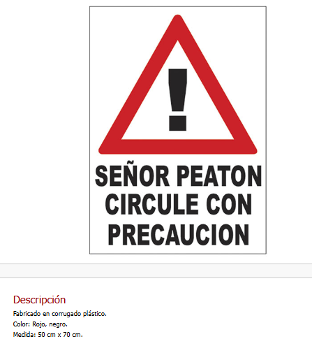 Imagen ilustrativa de Señor Peaton Circule con Precaucion