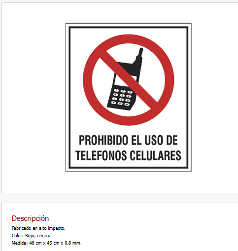Imagen ilustrativa de Prohibido el uso de teléfonos celulares