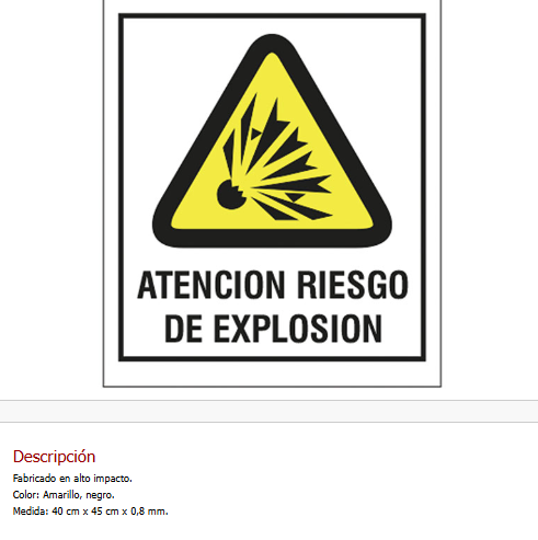 Imagen ilustrativa de Atención Riesgo de explosión