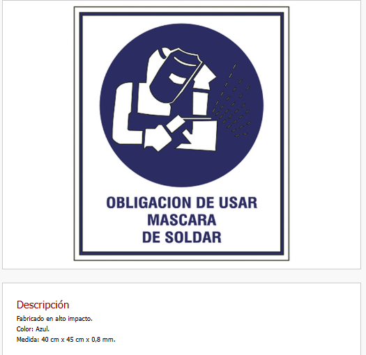 Imagen ilustrativa de Obligación usar mascara de soldar