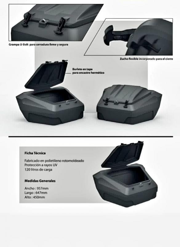 Imagen ilustrativa de baul z1000 sport Capacidad 120 lt