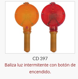 Imagen ilustrativa de Baliza luz intermitente con boton de encendido,2elem-Manual o p/conos-Roja