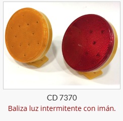 Imagen ilustrativa de Luz Intermitente c/Iman Amarilla con 12 leds-Diam=10,5cm-Lleva 3 Pilas AA