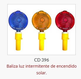 Imagen ilustrativa de Baliza luz intermitente de encendido solar-2elem-Manual o p/conos-Azul