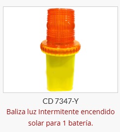 Imagen ilustrativa de Baliza Luz Intermitente encendido Solar - 1 Bateria - Soporte Plastico