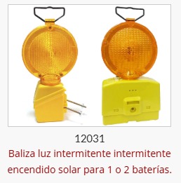 Imagen ilustrativa de Baliza Luz Intermitente encendido Solar para 2 baterias