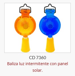 Imagen ilustrativa de Baliza luz intermitente con Panel Solar-Recargable p/conos - Amarillo