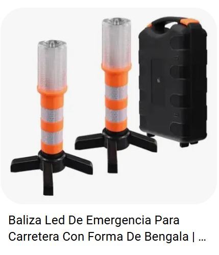 Imagen ilustrativa de Baliza de Emergencia para Carretera Naranja / juego de dos bengalas de señalizacion