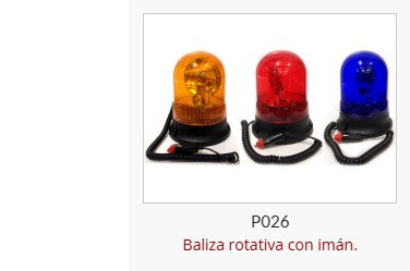 Imagen ilustrativa de Baliza rotat c/imán+enchufe para encend 13cm diam x 20 alto, 24 volts Azul