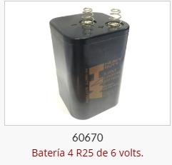 Imagen ilustrativa de Batería 4 R25 de 6 volts