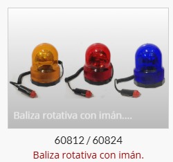 Imagen ilustrativa de Baliza rotat c/imán+enchufe para encend 12cm diam x 15 alto, 24 volts Ambar