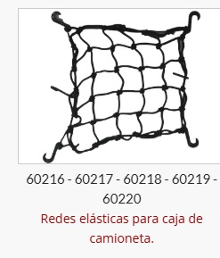 Imagen ilustrativa de Red Elastica 0,80mts. x 0,80 mts. cabo diam. 5,5 mm. c/ 10 ganchos.
