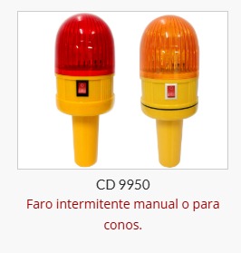 Imagen ilustrativa de Faro intermitente manual o para conos ( Importado ) Rojo
