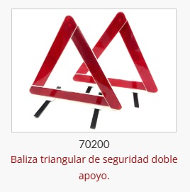 Imagen ilustrativa de Baliza triangular de seguridad doble apoyo