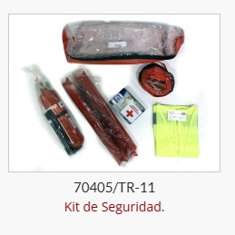 Imagen ilustrativa de Kit de Seg. - Matafuego 1Kg-Botiquin-Chaleco Amarillo-Baliza Triangulo-Slinga de cinta con gancho de 2 x 3,5 m
