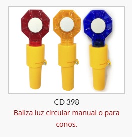 Imagen ilustrativa de Baliza luz circular de encendido solar 6 leds-2elem-Manual o p/conos-Roja